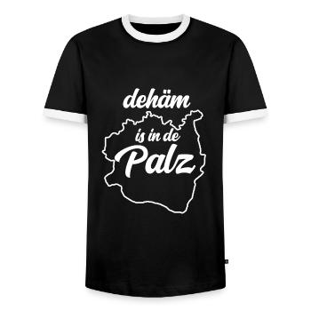 zuhause ist in der Pfalz Geschenk Palz Pfälzer - Männer Kontrast-T-Shirt - Schwarz/Weiß - Vorne - AI Model Female 172 light (172cm) & AI Model Male 178 light (178cm)