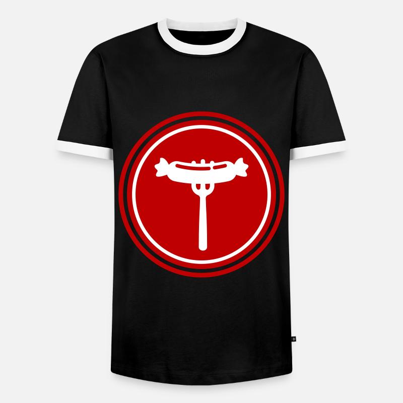 Bratwurst Fleisch icon - Männer Kontrast-T-Shirt - Schwarz/Weiß