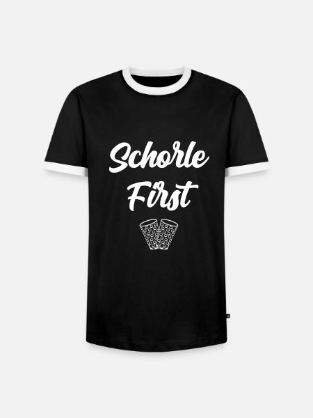 Schorle first - Männer Kontrast-T-Shirt - Schwarz/Weiß