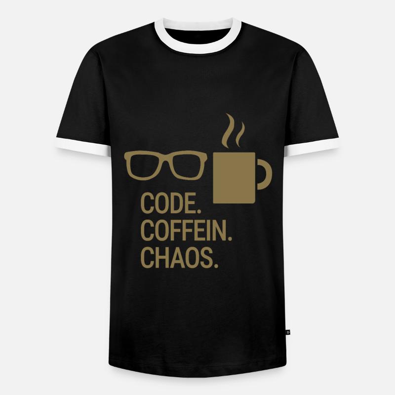 Code. Coffein. Chaos. - Männer Kontrast-T-Shirt - Schwarz/Weiß