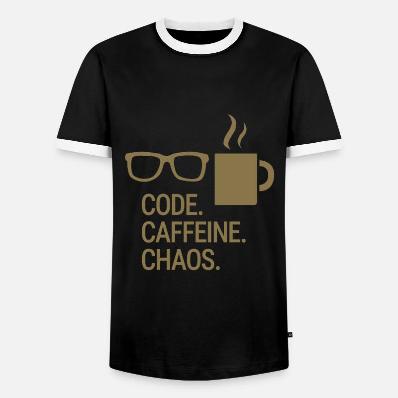 Code. Caffeine. Chaos. - Männer Kontrast-T-Shirt - Schwarz/Weiß