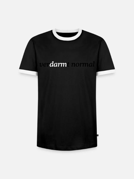 verDARMt normal - Männer Kontrast-T-Shirt - Schwarz/Weiß