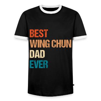 Bester Wing Chun Papa aller Zeiten - Männer Kontrast-T-Shirt - Schwarz/Weiß - Vorne - AI Model Female 172 light (172cm) & AI Model Male 178 light (178cm)