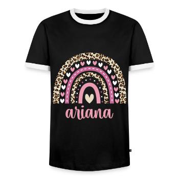 Ariana Regenbogen Name Geburtstag Ariana - Männer Kontrast-T-Shirt - Schwarz/Weiß - Vorne - AI Model Female 172 light (172cm) & AI Model Male 178 light (178cm)