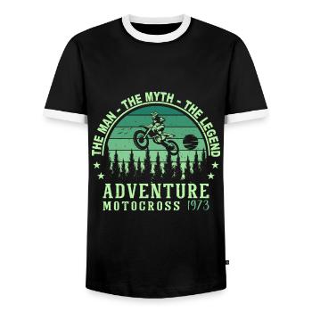 1973 Geburtstag geboren im Jahr 1973 Retro Vintage - Männer Kontrast-T-Shirt - Schwarz/Weiß - Vorne - AI Model Female 172 light (172cm) & AI Model Male 178 light (178cm)