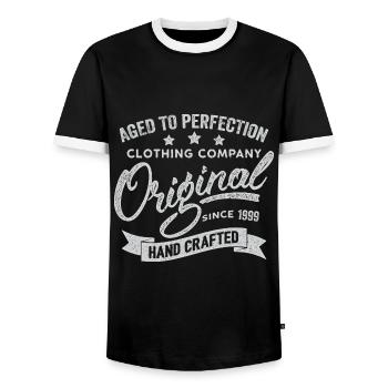 Original 1999 Vintage Rétro 1999 Anniversaire 1999 - T-shirt contrasté Homme - noir/blanc - Devant - AI Model Female 172 light (172cm) & AI Model Male 178 light (178cm)