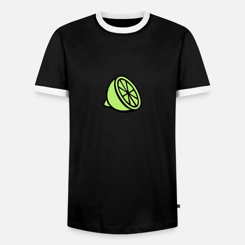 Lime - Men's Ringer Shirt - black/white
