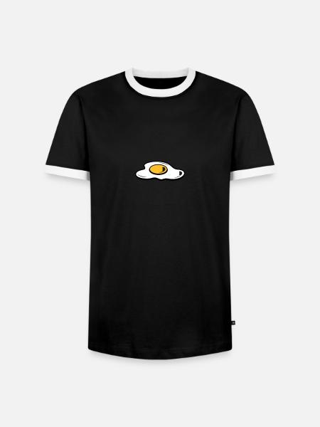 A fried egg - Men's Ringer Shirt - black/white