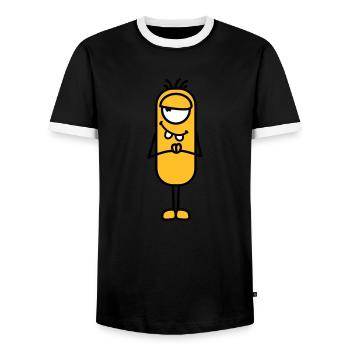 Monster - Men's Ringer Shirt - black/white - Front - AI Model Female 172 light (172cm) & AI Model Male 178 light (178cm)