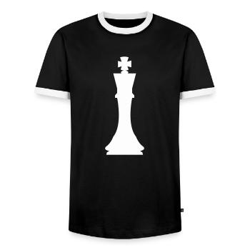 Chess piece king - Men's Ringer Shirt - black/white - Front - AI Model Female 172 light (172cm) & AI Model Male 178 light (178cm)