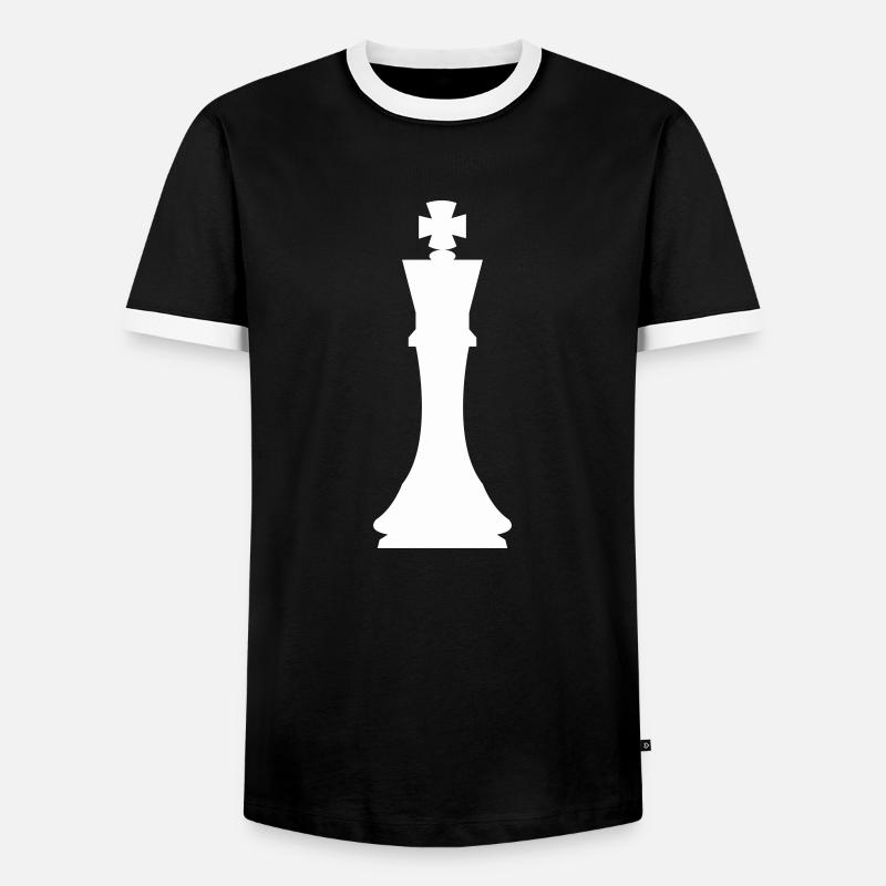 Chess piece king - Men's Ringer Shirt - black/white