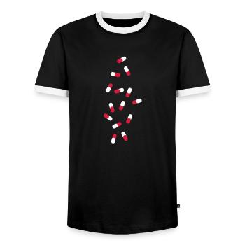 pills - Männer Kontrast-T-Shirt - Schwarz/Weiß - Vorne - AI Model Female 172 light (172cm) & AI Model Male 178 light (178cm)