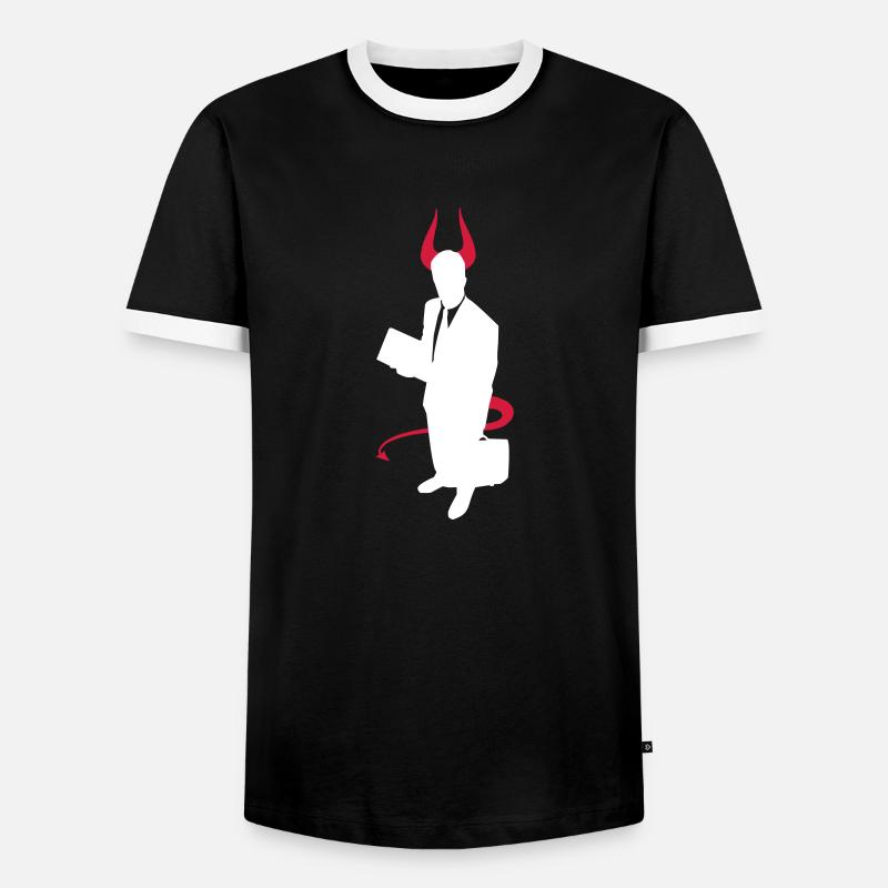 Business Devil - Männer Kontrast-T-Shirt - Schwarz/Weiß