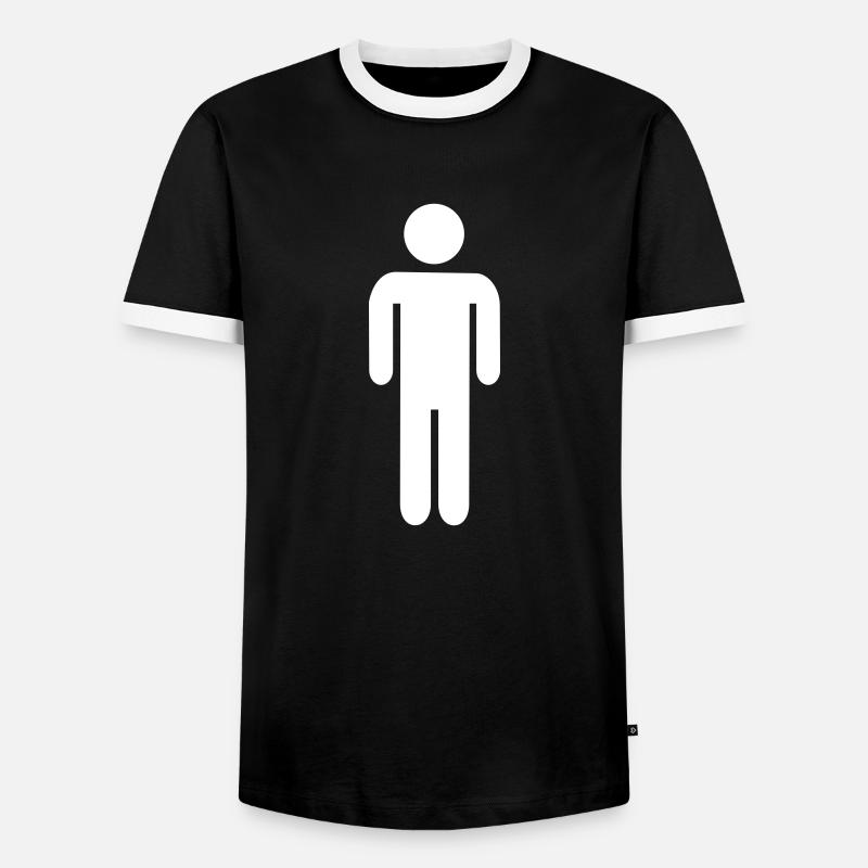 Mann - Männer Kontrast-T-Shirt - Schwarz/Weiß
