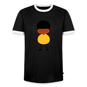 Funky Chick - T-shirt contrasté Homme - noir/blanc - Devant - AI Model Female 172 light (172cm) & AI Model Male 178 light (178cm)