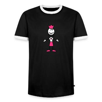 happy_princess - Men's Ringer Shirt - black/white - Front - AI Model Female 172 light (172cm) & AI Model Male 178 light (178cm)