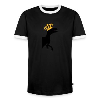 Raptor roi couronne du roi T -Rex - T-shirt contrasté Homme - noir/blanc - Devant - AI Model Female 172 light (172cm) & AI Model Male 178 light (178cm)