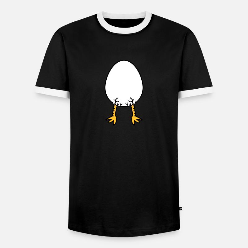 Chick In Egg - Men's Ringer Shirt - black/white