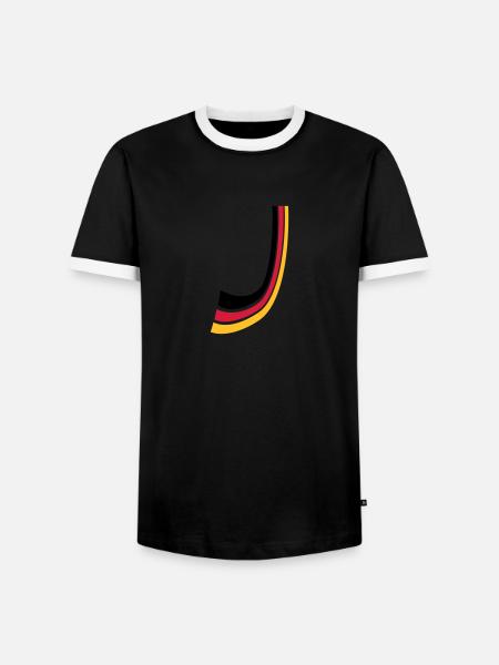 Germany bow lines flag - Men's Ringer Shirt - black/white