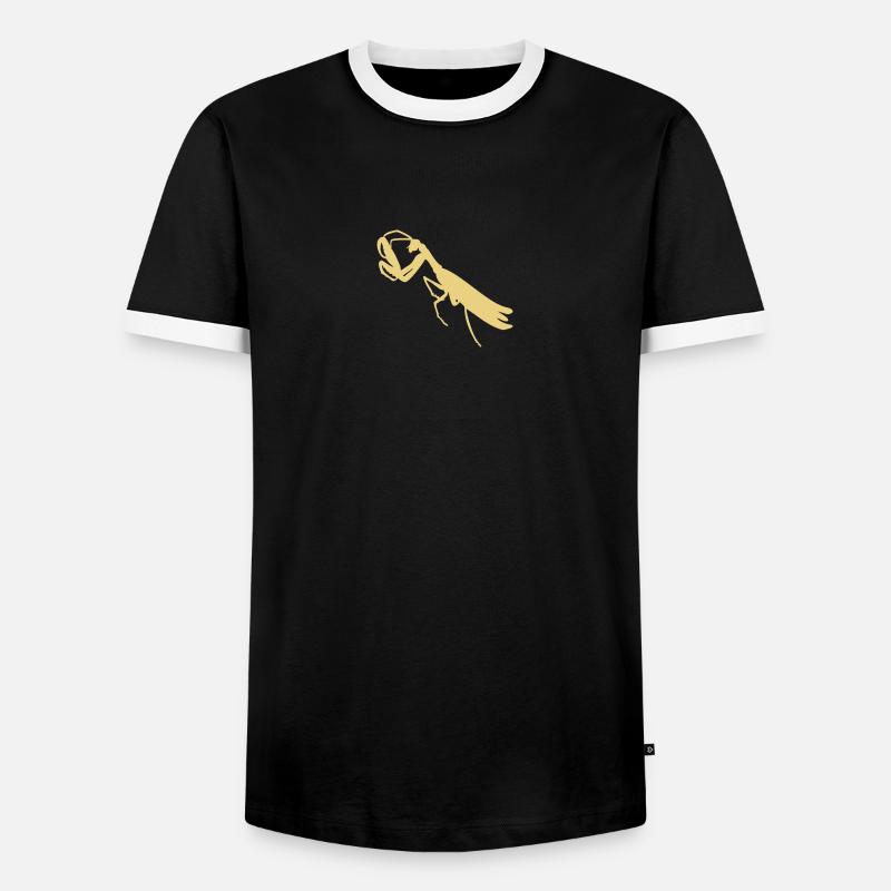 Gottesanbeterin / mantis (1c) - Men's Ringer Shirt - black/white