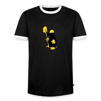 Taupe - T-shirt contrasté Homme - noir/blanc - Devant - AI Model Female 172 light (172cm) & AI Model Male 178 light (178cm)