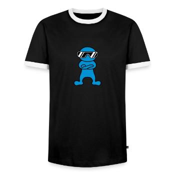Cool - Men's Ringer Shirt - black/white - Front - AI Model Female 172 light (172cm) & AI Model Male 178 light (178cm)