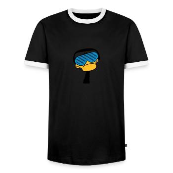 dj_duck - T-shirt contrasté Homme - noir/blanc - Devant - AI Model Female 172 light (172cm) & AI Model Male 178 light (178cm)