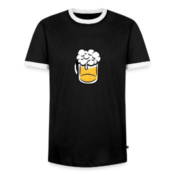 Poignée de boire de la bière - T-shirt contrasté Homme - noir/blanc - Devant - AI Model Female 172 light (172cm) & AI Model Male 178 light (178cm)