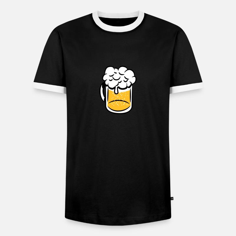 Beer drinking handle - Men's Ringer Shirt - black/white