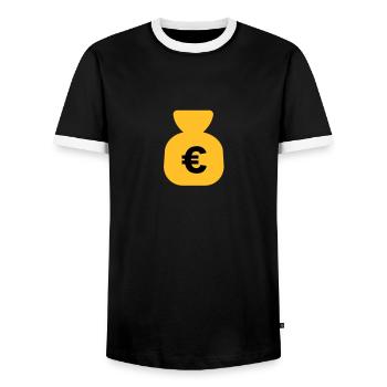 Geld Euro - Männer Kontrast-T-Shirt - Schwarz/Weiß - Vorne - AI Model Female 172 light (172cm) & AI Model Male 178 light (178cm)