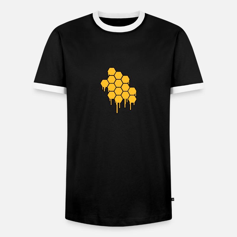 Honeycombs Pattern - Männer Kontrast-T-Shirt - Schwarz/Weiß