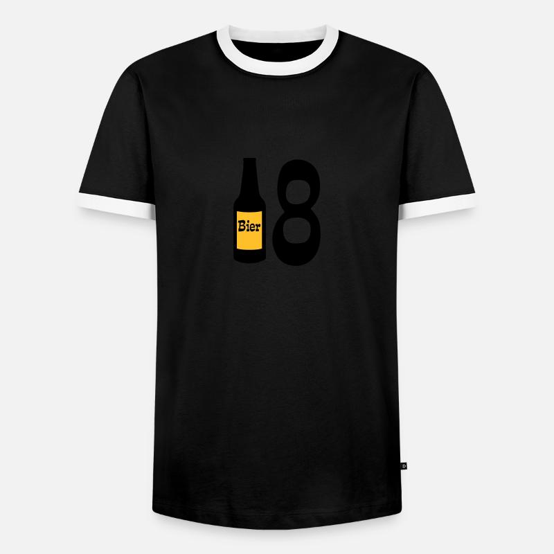 18 - Männer Kontrast-T-Shirt - Schwarz/Weiß