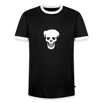 Crâne fraîche - T-shirt contrasté Homme - noir/blanc - Devant - AI Model Female 172 light (172cm) & AI Model Male 178 light (178cm)