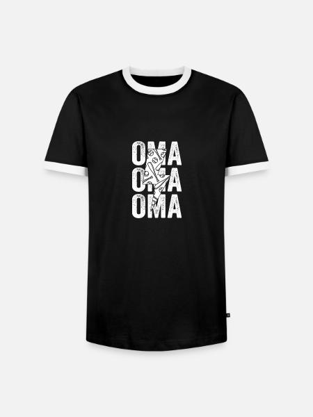 Baseballspieler Oma Großmutter Baseball - Männer Kontrast-T-Shirt - Schwarz/Weiß