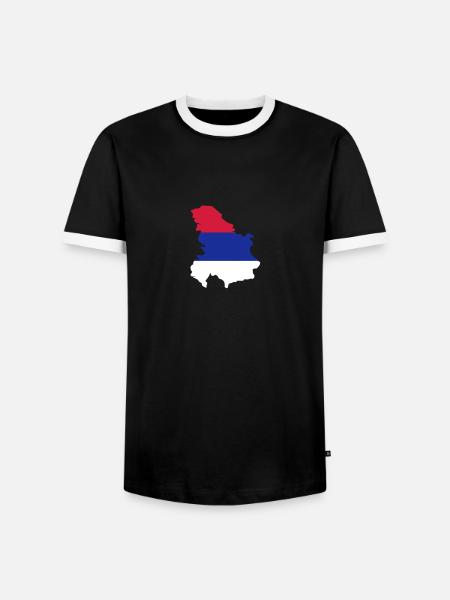 Serbia - Men's Ringer Shirt - black/white