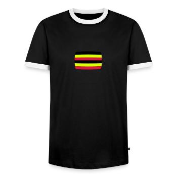 Uganda Uganda Flag Ugandan Flag - Men's Ringer Shirt - black/white - Front - AI Model Female 172 light (172cm) & AI Model Male 178 light (178cm)