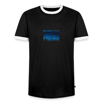 Born to rise - Männer Kontrast-T-Shirt - Schwarz/Weiß - Vorne - AI Model Female 172 light (172cm) & AI Model Male 178 light (178cm)