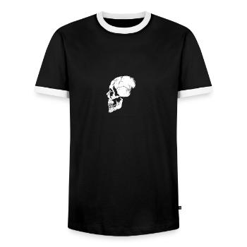 Crâne design - T-shirt contrasté Homme - noir/blanc - Devant - AI Model Female 172 light (172cm) & AI Model Male 178 light (178cm)
