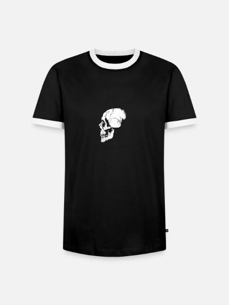 Crâne design - T-shirt contrasté Homme - noir/blanc