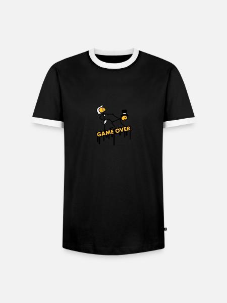 bachelor_party_game_over - Men's Ringer Shirt - black/white