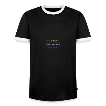 Je suis un designer graphique - T-shirt contrasté Homme - noir/blanc - Devant - AI Model Female 172 light (172cm) & AI Model Male 178 light (178cm)