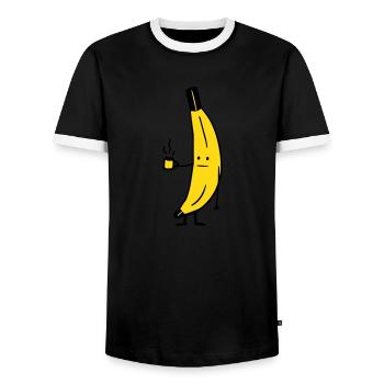 Coffee Banana - T-shirt contrasté Homme - noir/blanc - Devant - AI Model Female 172 light (172cm) & AI Model Male 178 light (178cm)
