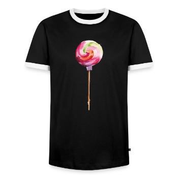 sucette - T-shirt contrasté Homme - noir/blanc - Devant - AI Model Female 172 light (172cm) & AI Model Male 178 light (178cm)