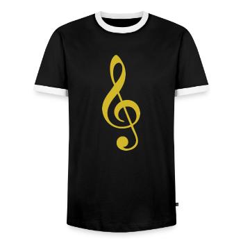 Conception unique de t-shirt clef - T-shirt contrasté Homme - noir/blanc - Devant - AI Model Female 172 light (172cm) & AI Model Male 178 light (178cm)