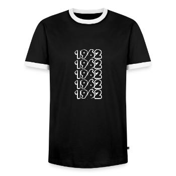 Numéro 1962 - T-shirt contrasté Homme - noir/blanc - Devant - AI Model Female 172 light (172cm) & AI Model Male 178 light (178cm)