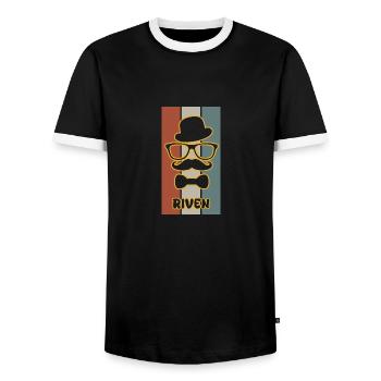 Geschenk für Riven - Männer Kontrast-T-Shirt - Schwarz/Weiß - Vorne - AI Model Female 172 light (172cm) & AI Model Male 178 light (178cm)
