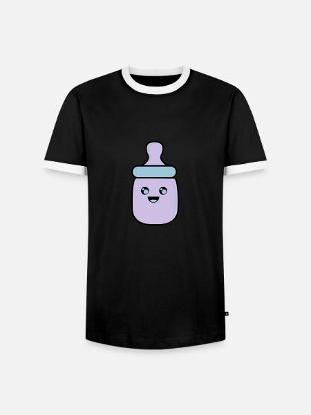 bébé bouteille 02 - T-shirt contrasté Homme - noir/blanc