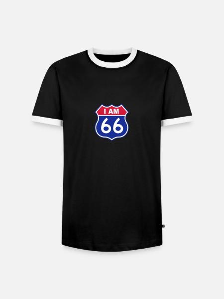 66 - T-shirt contrasté Homme - noir/blanc