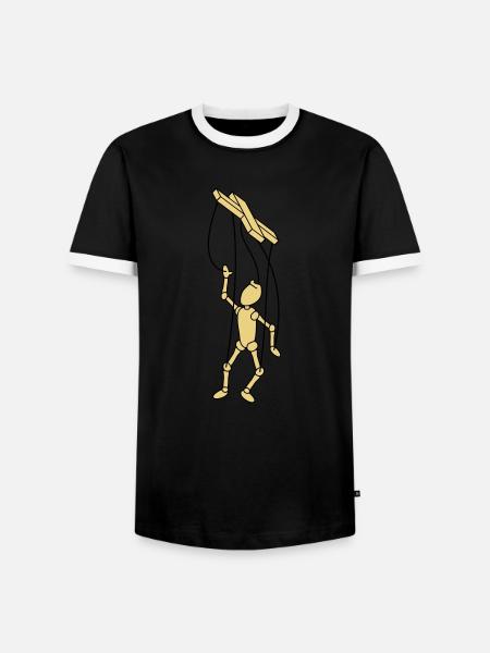 Marionette Puppet - Men's Ringer Shirt - black/white