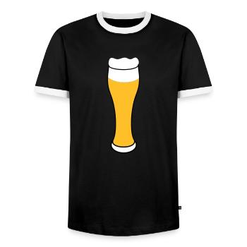 Weissbier Bierglas Bier Beer - Men's Ringer Shirt - black/white - Front - AI Model Female 172 light (172cm) & AI Model Male 178 light (178cm)